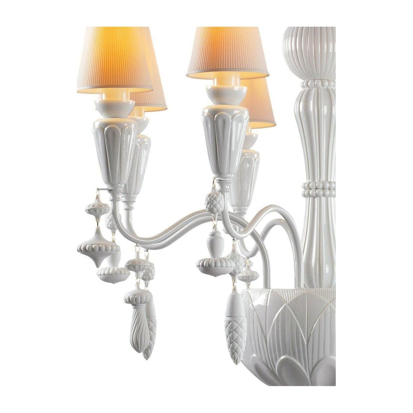 Botanical Porcelain Eight-Light Chandelier