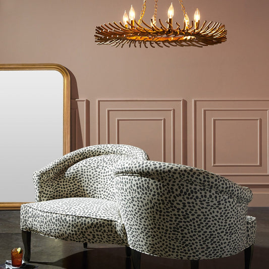 Bruna Six-Light Gesso Chandelier / White Gesso