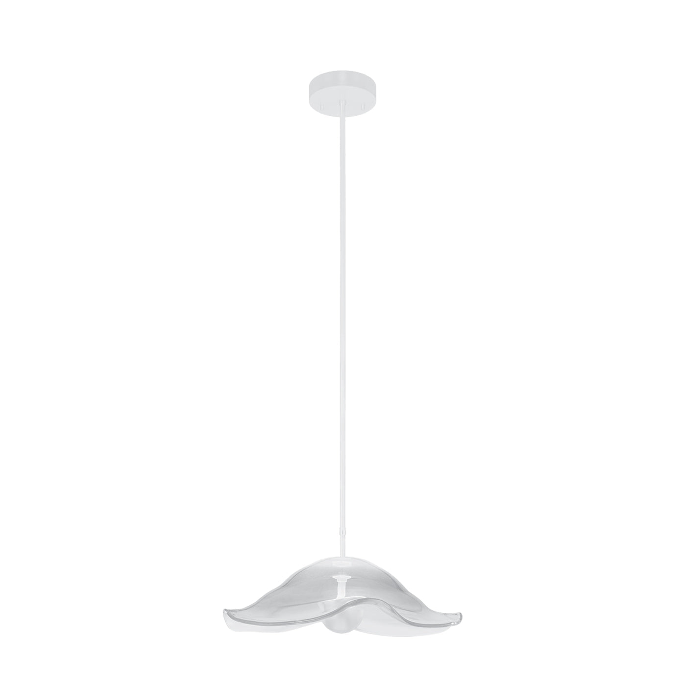 Embark Sculpted Glass LED Pendant / White/Clear