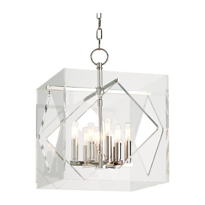Hudson Valley Lighting Travis 8 Light 16 inch Pendant Ceiling Light / Polished Nickel