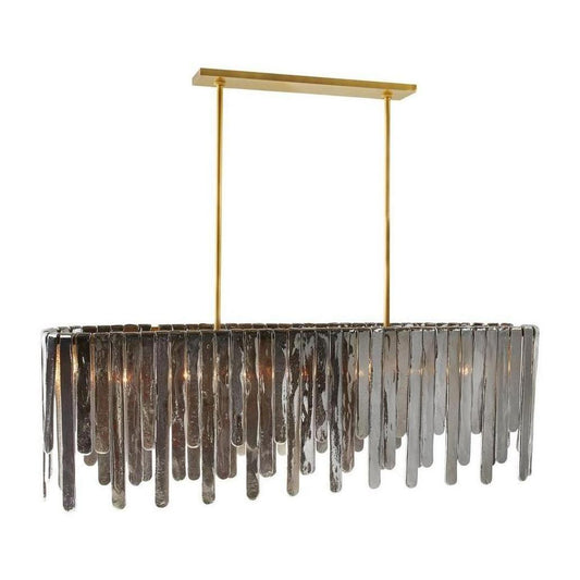 Leighton Cascading Glass Chandelier / Gray