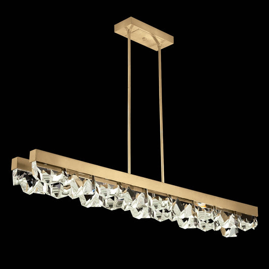 Strata Double Crystal Linear Pendant / Gold