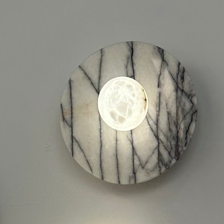 MD230mm Spanish Marble Flat Disc Sconce | Ceiling Light
