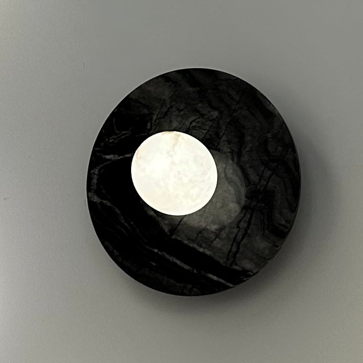 MD230mm Spanish Marble Flat Disc Sconce | Ceiling Light