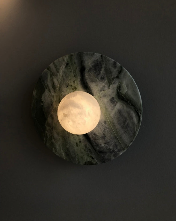 MD230mm Spanish Marble Flat Disc Sconce | Ceiling Light