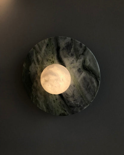 MD230mm Spanish Marble Flat Disc Sconce | Ceiling Light