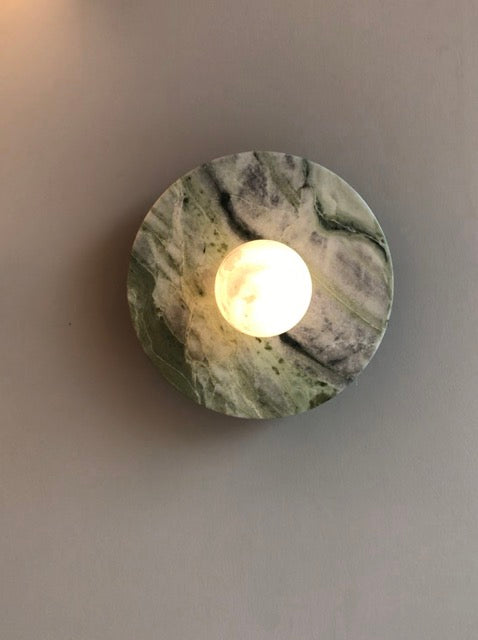 MD230mm Spanish Marble Flat Disc Sconce | Ceiling Light