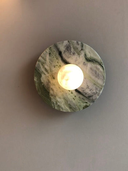 MD230mm Spanish Marble Flat Disc Sconce | Ceiling Light