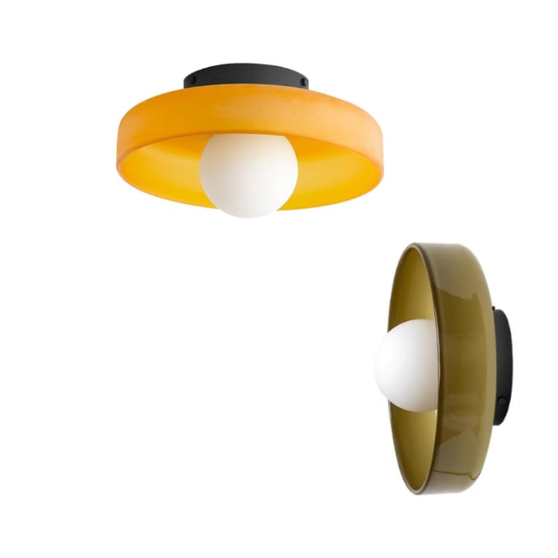 250mm/350mm Glass Disc Sconce | Ceiling Light