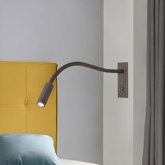 Adjustable Gooseneck LED Reading Light / W 13.8″ x H 4.7″ / Brushed Bronze / Warm Light