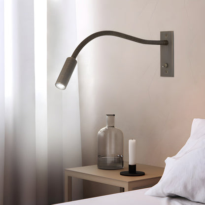 Adjustable Gooseneck LED Reading Light / W 13.8″ x H 4.7″ / Sand Nickel / Warm Light