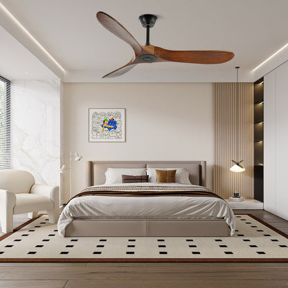 Aero Timber Propeller Ceiling Fan / ∅ 52″ X H 9.8″ / Walnut Wood Grain & Black