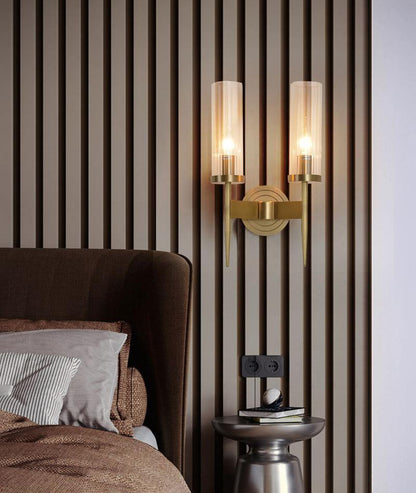 Alouette Brass and Glass Wall Sconce / Dia 12cm x H 40cm*2 / Brass