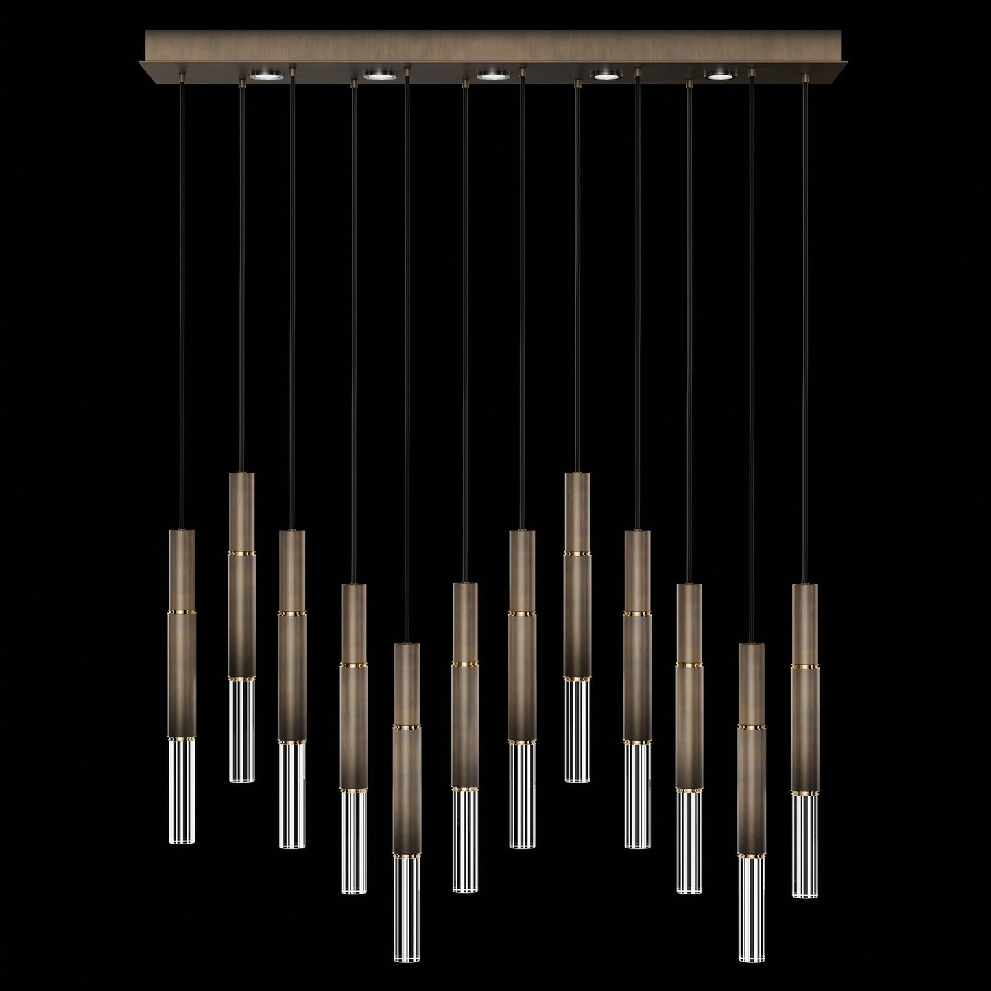 Antonia Parchment Glass Linear Pendant / Bronze / Brass / No Skin