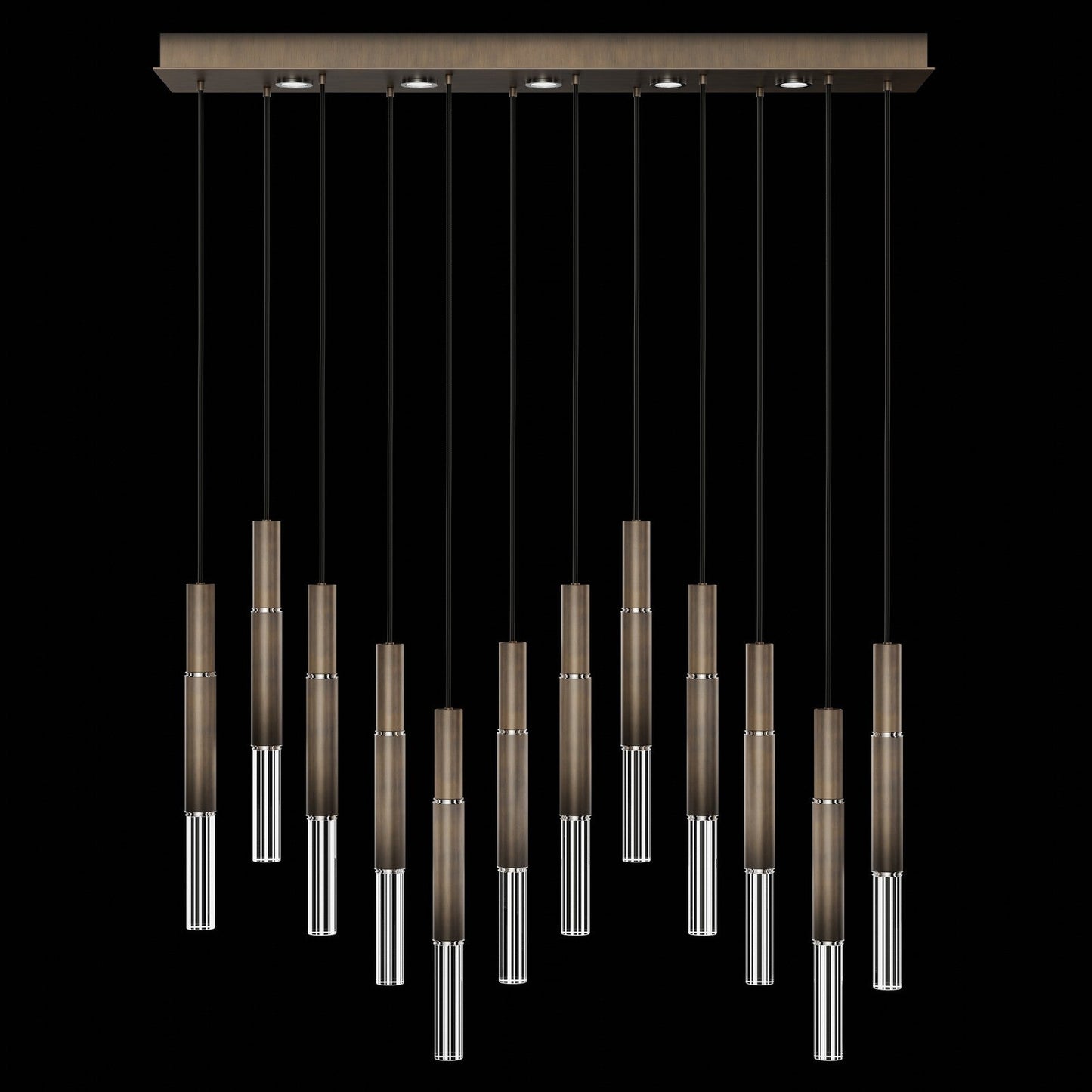 Antonia Parchment Glass Linear Pendant / Bronze / Nickel / No Skin