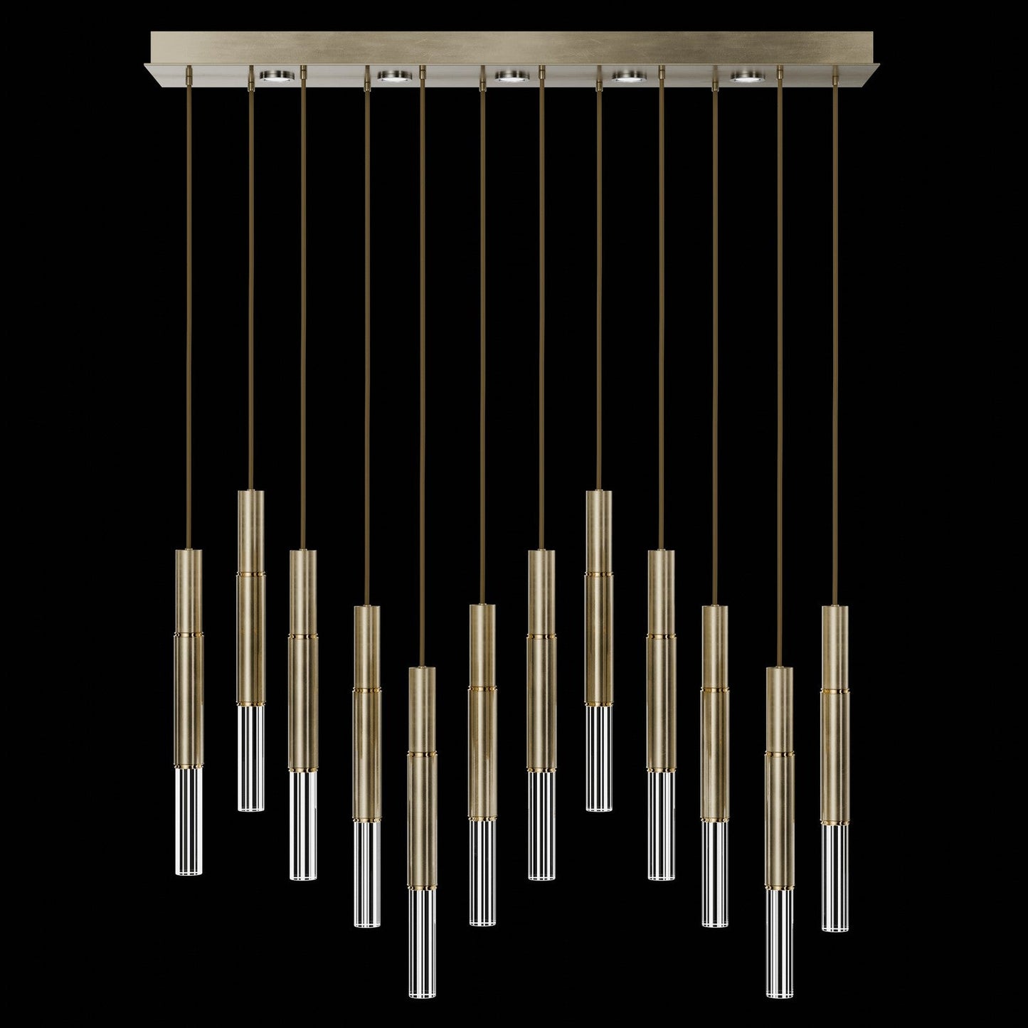 Antonia Parchment Glass Linear Pendant / Soft Gold Leaf / Brass / No Skin