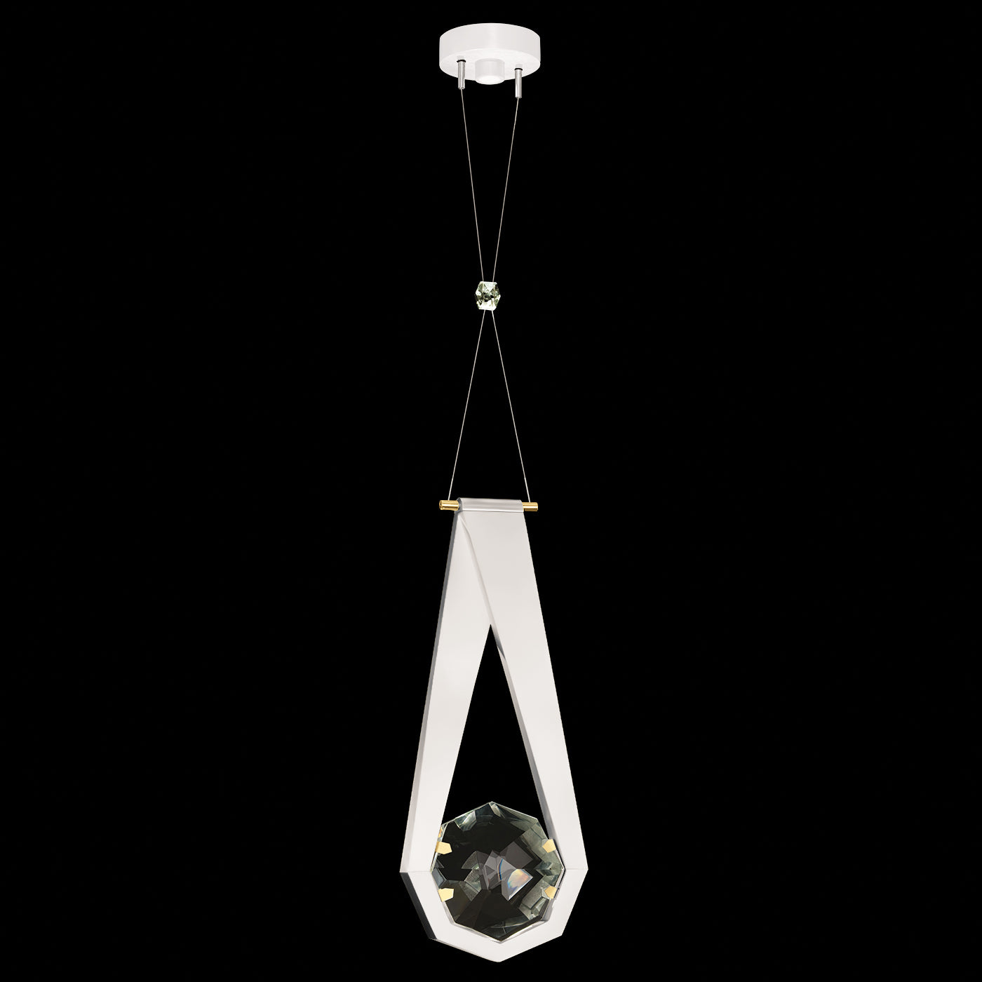 Aria Crystal Charm LED Pendant / White