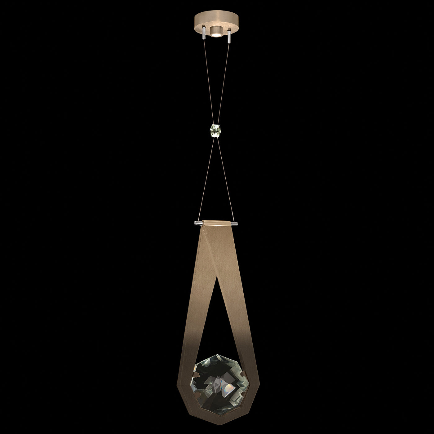 Aria Crystal Charm LED Pendant / Bronze