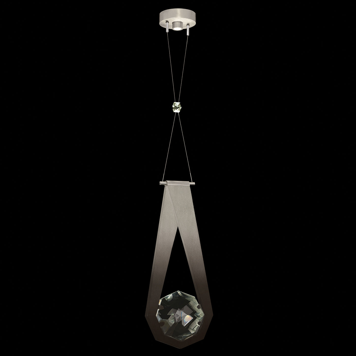 Aria Crystal Charm LED Pendant / Soft Ombre Silver