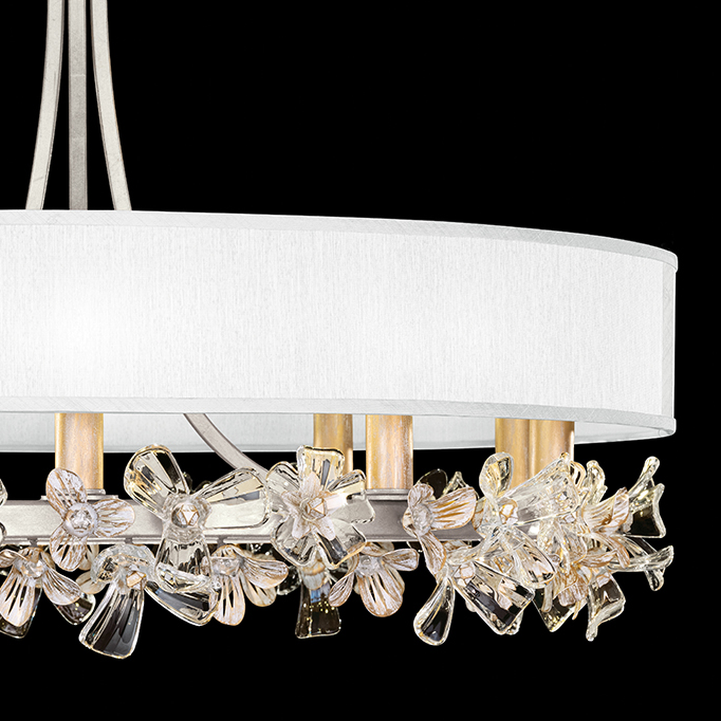 Azucena Floral Crystal Chandelier / Silver / Champagne