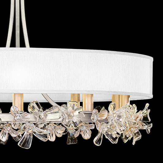 Azucena Floral Crystal Chandelier / Silver / Champagne
