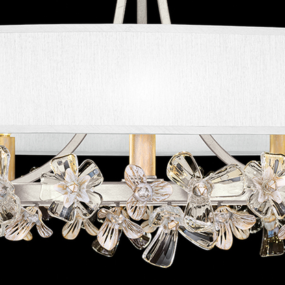 Azucena Floral Crystal Chandelier / Silver / Black