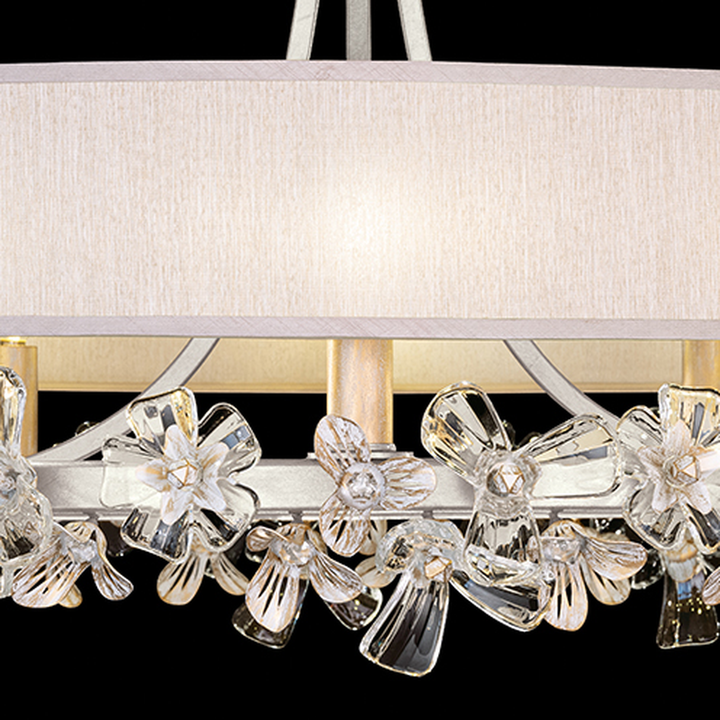 Azucena Floral Crystal Chandelier / Gold / Black
