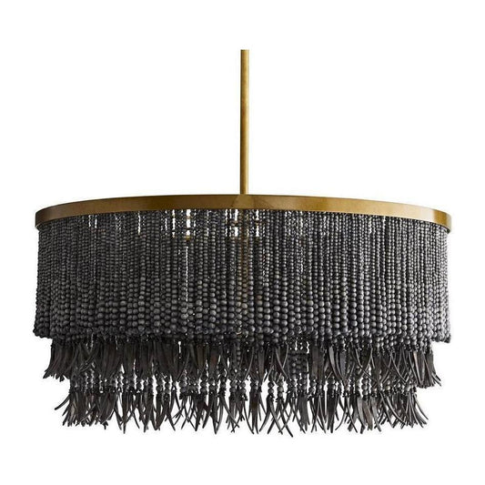 Baja Coconut Bead Chandelier / Dark Gray