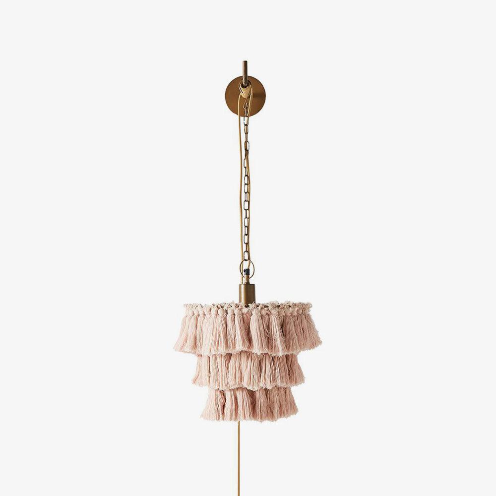 Bohemian Tassel Fringe Wall Light / ∅ 11.8″ x H 11.8″ / Dia 30cm x H 30cm / Multicolor / US plug