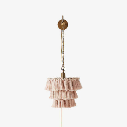 Bohemian Tassel Fringe Wall Light / ∅ 11.8″ x H 11.8″ / Dia 30cm x H 30cm / Multicolor / US plug