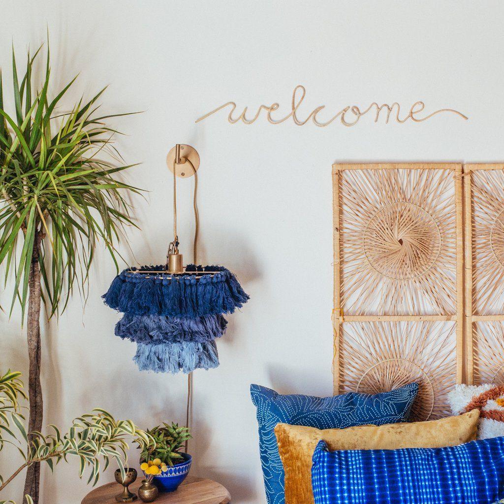 Bohemian Tassel Fringe Wall Light / ∅ 11.8″ x H 11.8″ / Dia 30cm x H 30cm / Beige / AU plug