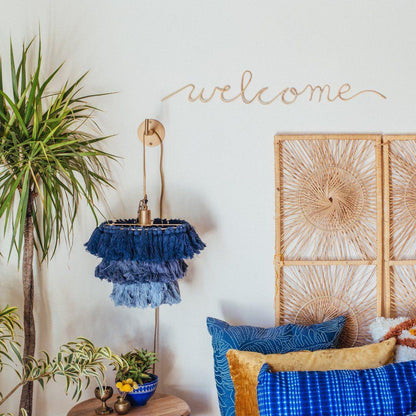 Bohemian Tassel Fringe Wall Light / ∅ 11.8″ x H 11.8″ / Dia 30cm x H 30cm / Beige / AU plug
