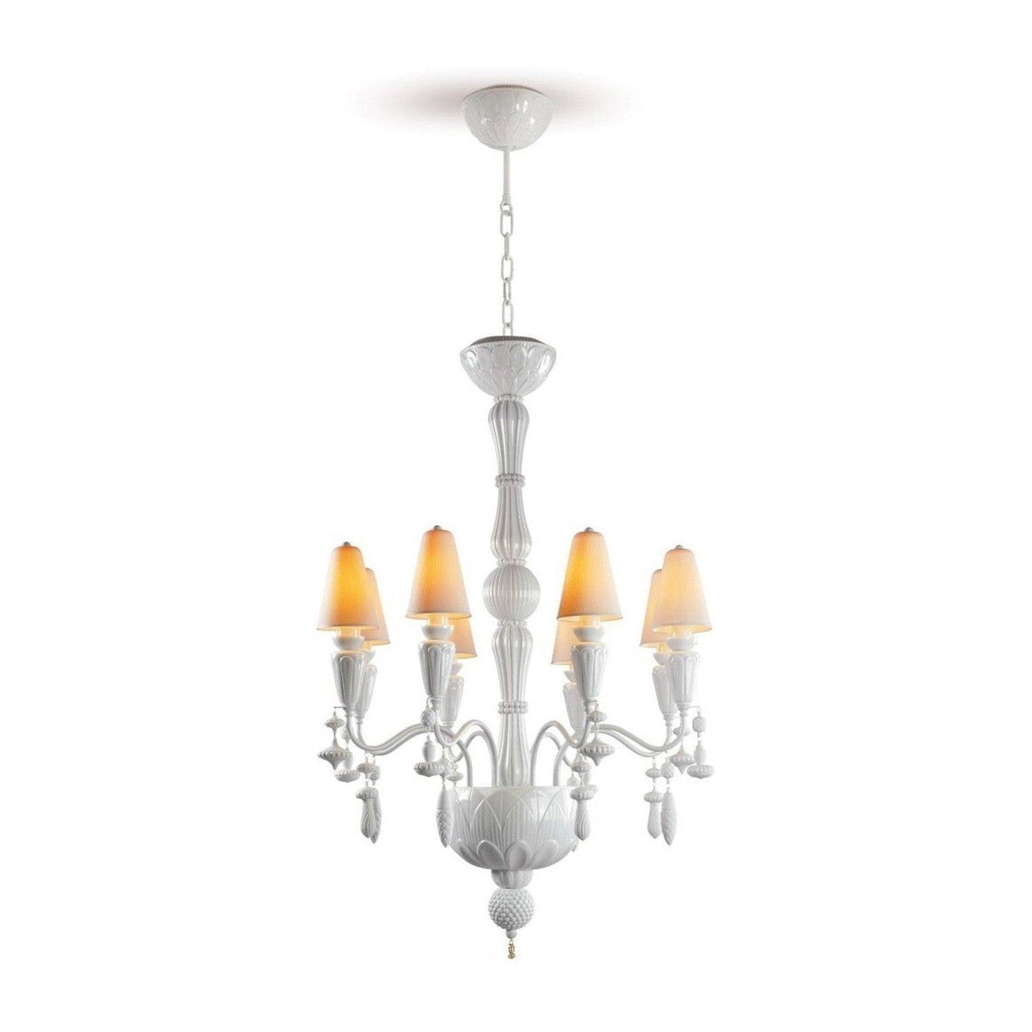 Botanical Porcelain Eight-Light Chandelier