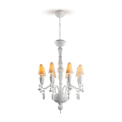 Botanical Porcelain Eight-Light Chandelier
