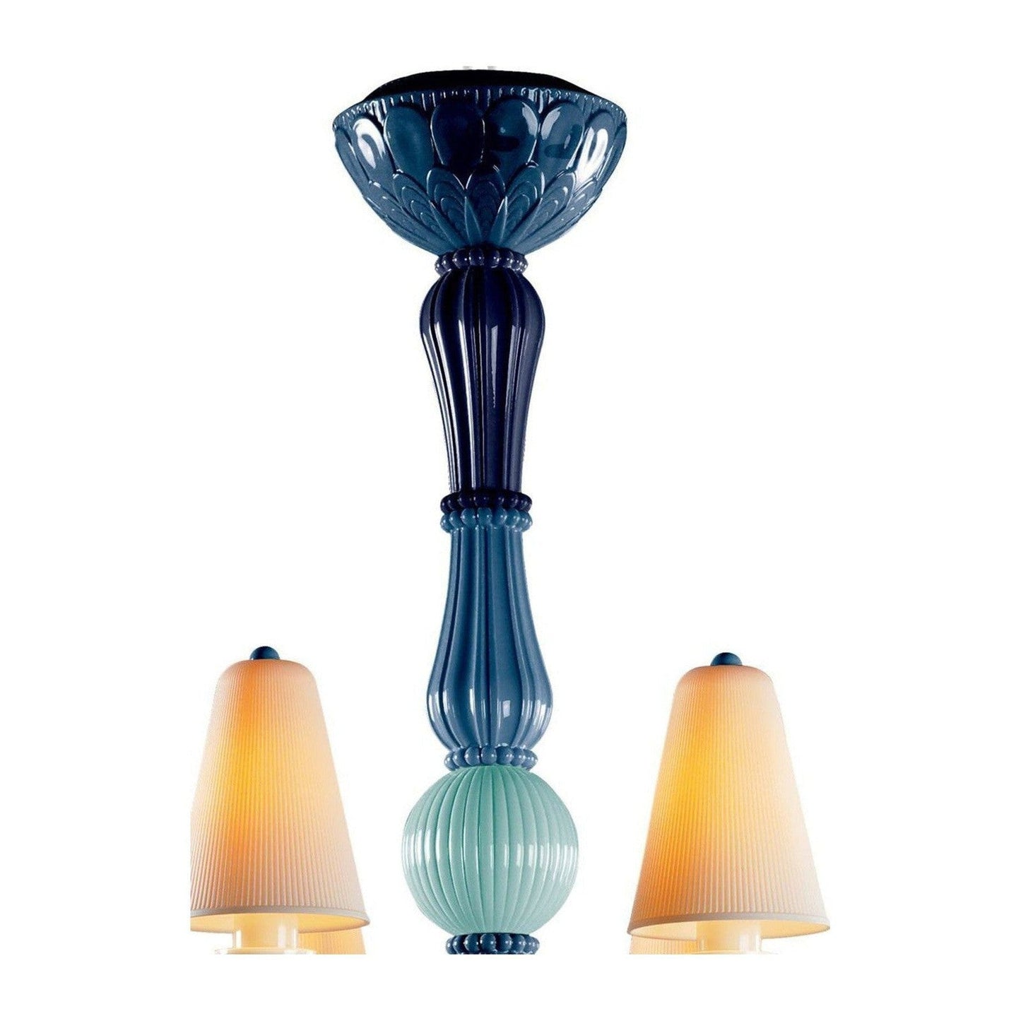 Botanical Porcelain Eight-Light Chandelier