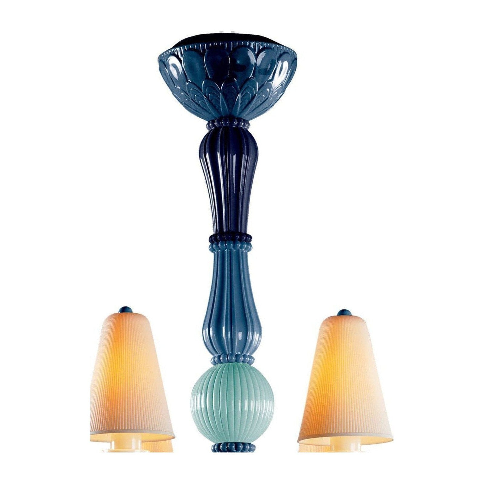 Botanical Porcelain Eight-Light Chandelier