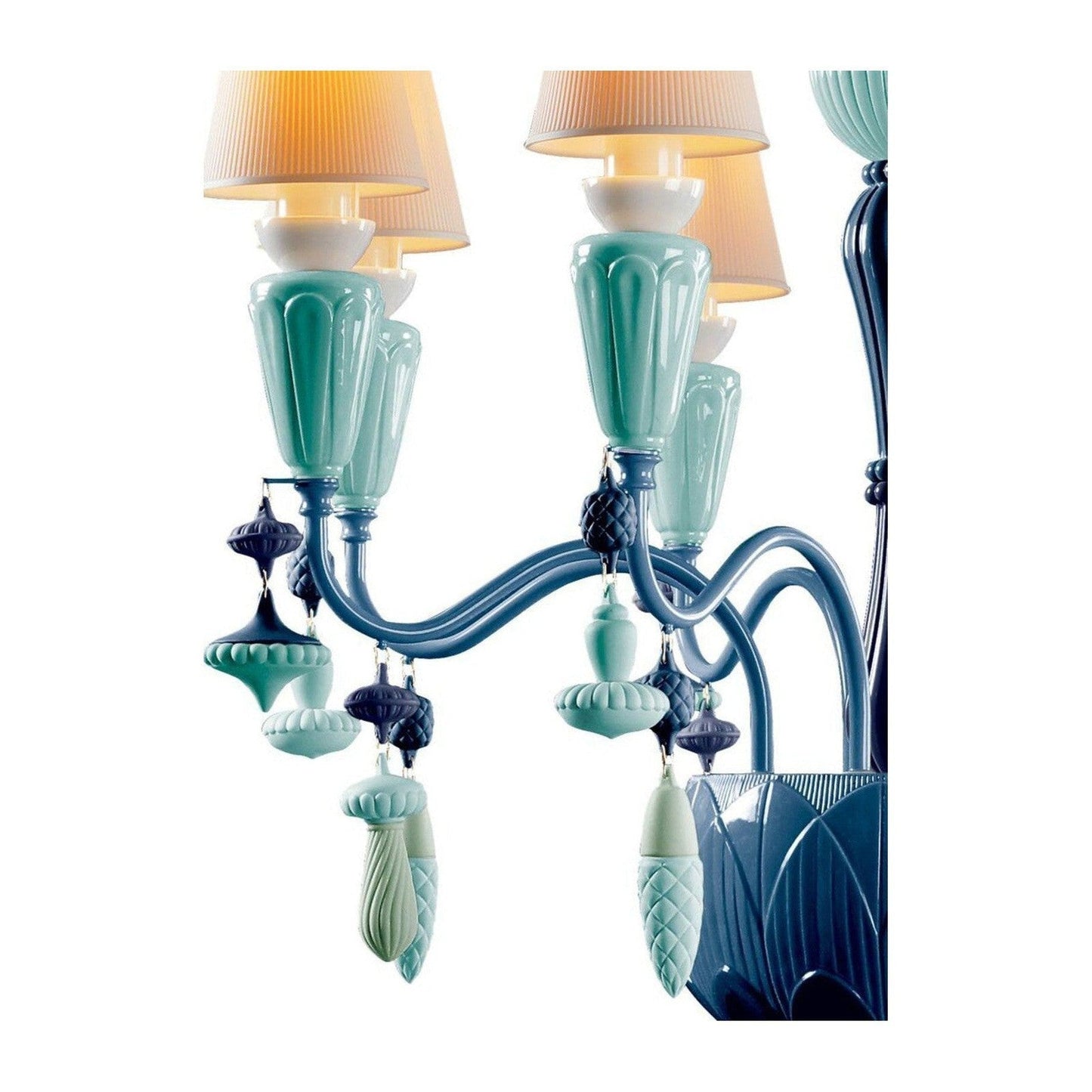 Botanical Porcelain Eight-Light Chandelier