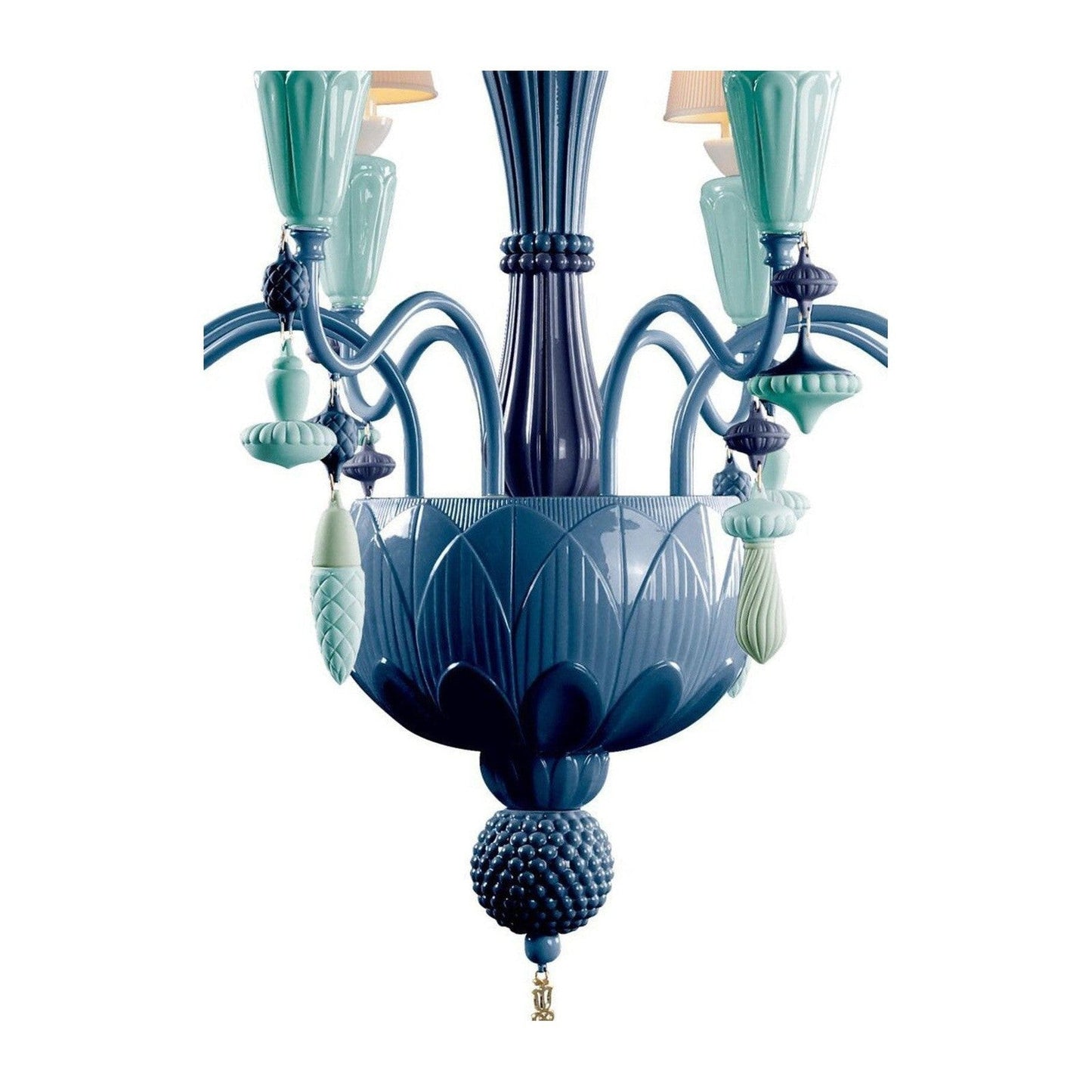 Botanical Porcelain Eight-Light Chandelier