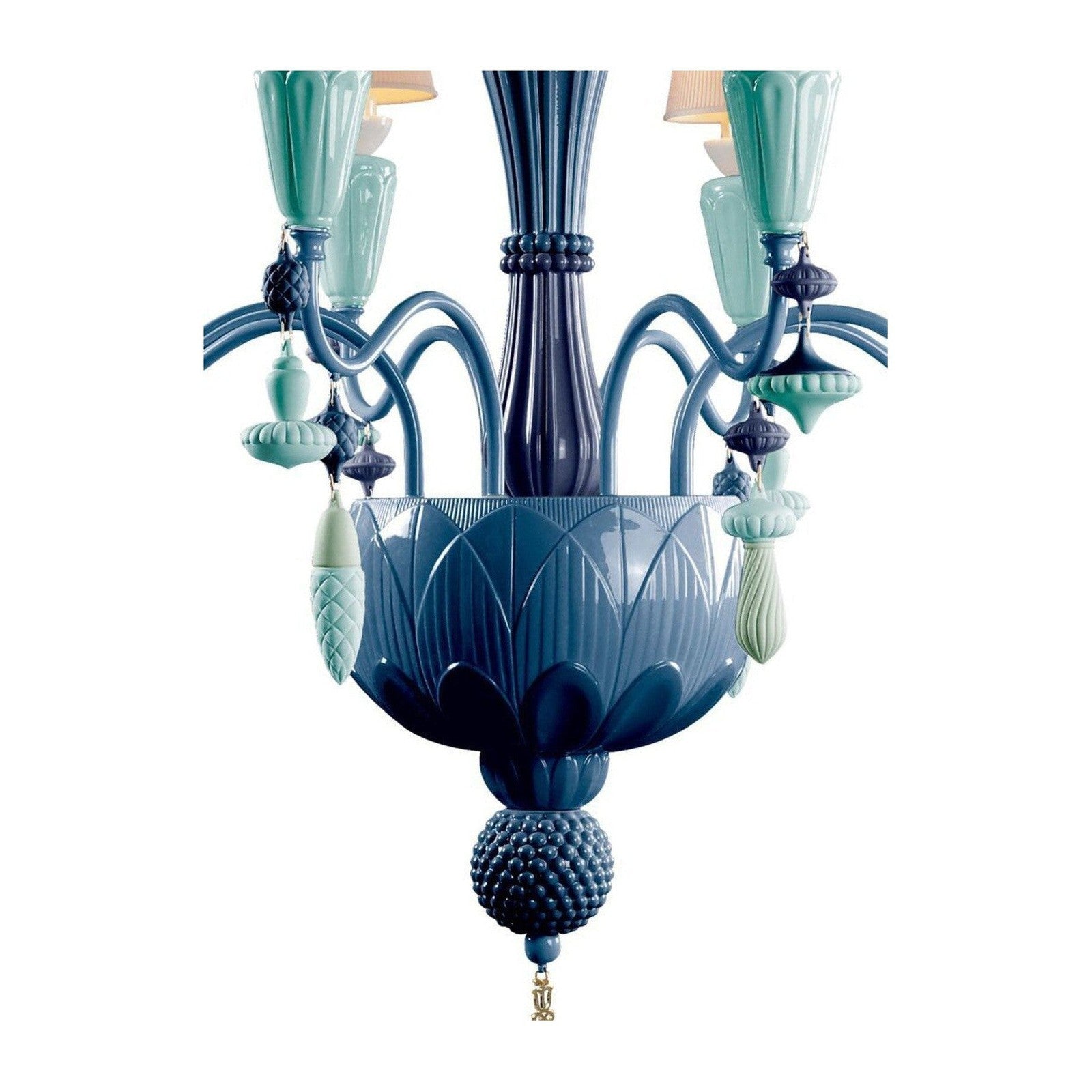 Botanical Porcelain Eight-Light Chandelier