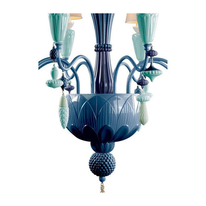 Botanical Porcelain Eight-Light Chandelier