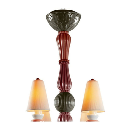 Botanical Porcelain Eight-Light Chandelier