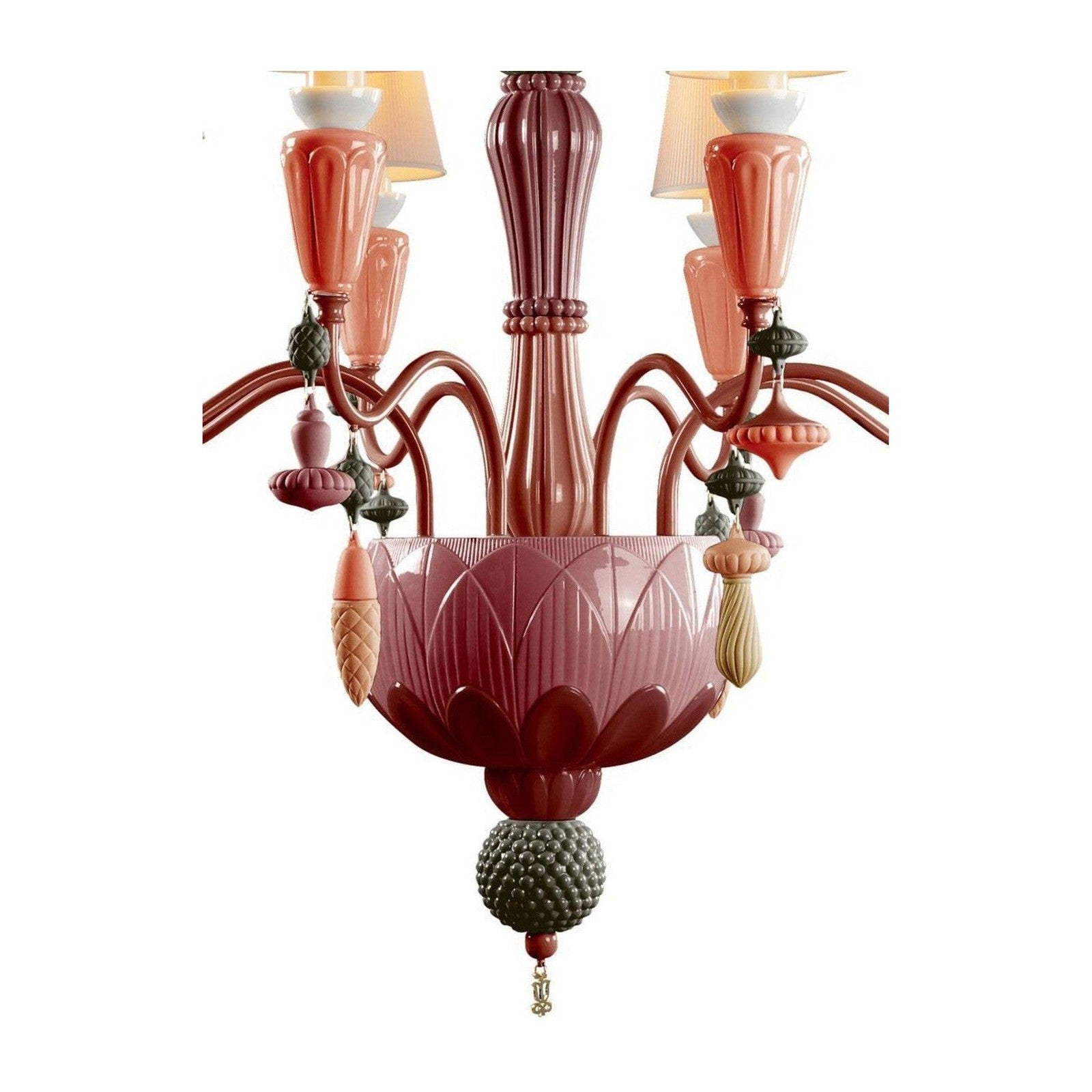 Botanical Porcelain Eight-Light Chandelier
