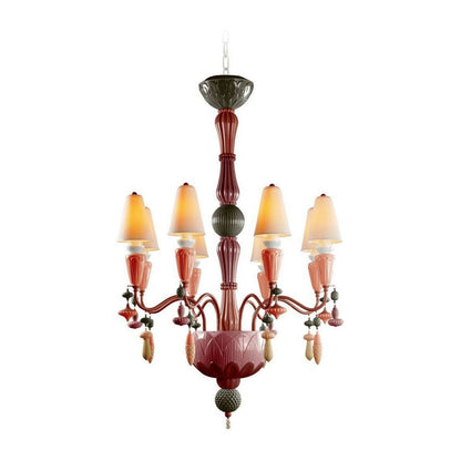 Botanical Porcelain Eight-Light Chandelier