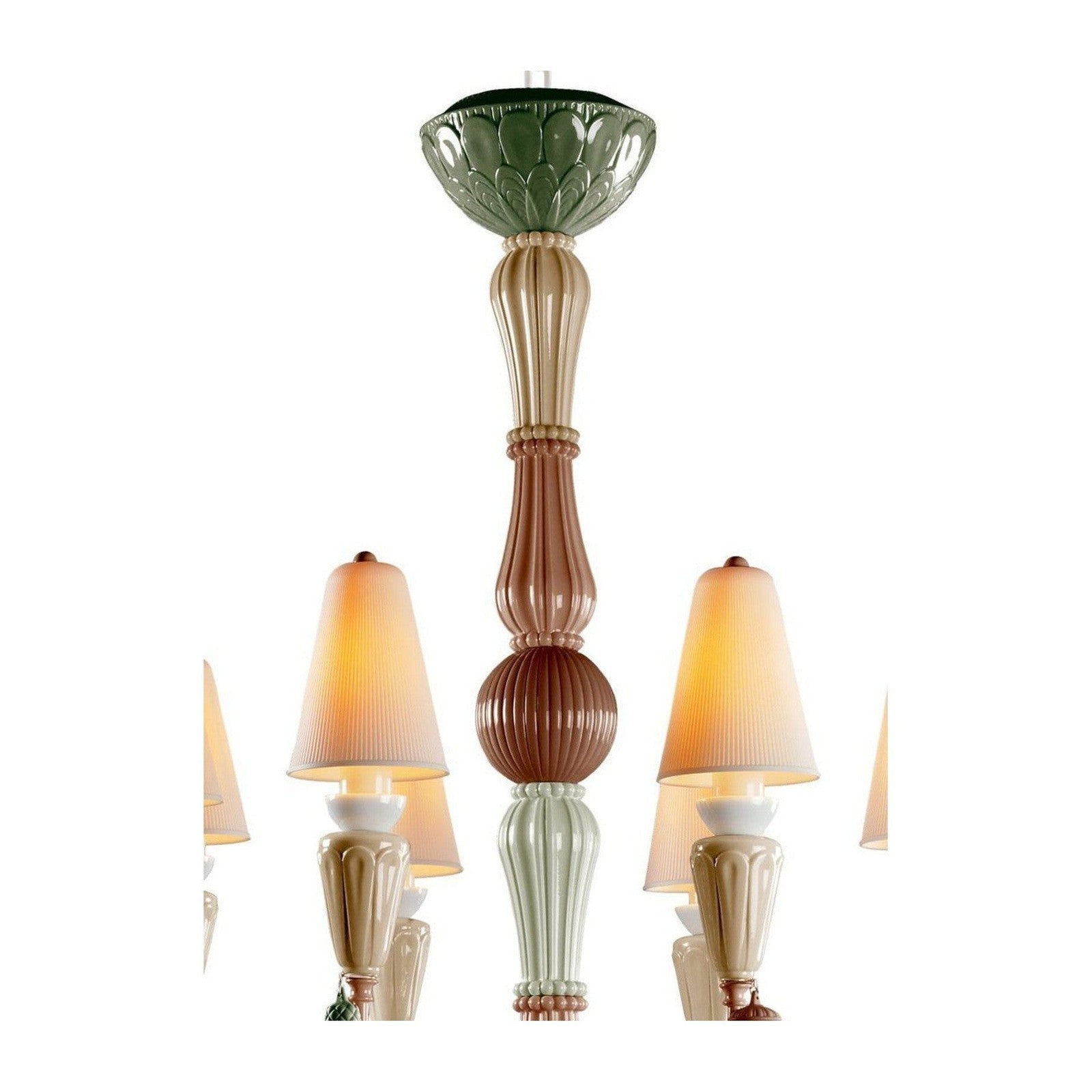 Botanical Porcelain Eight-Light Chandelier