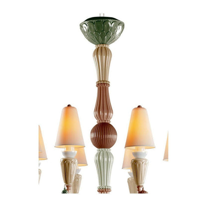 Botanical Porcelain Eight-Light Chandelier