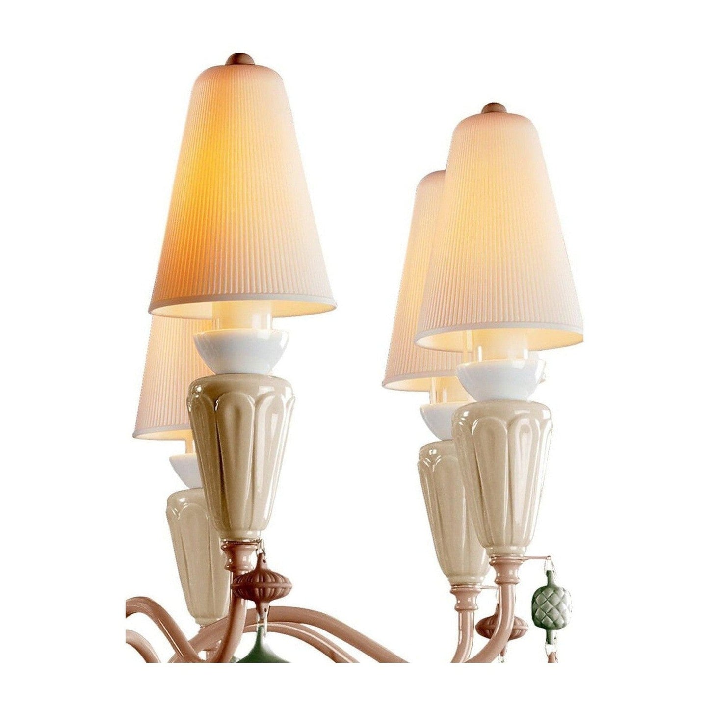 Botanical Porcelain Eight-Light Chandelier