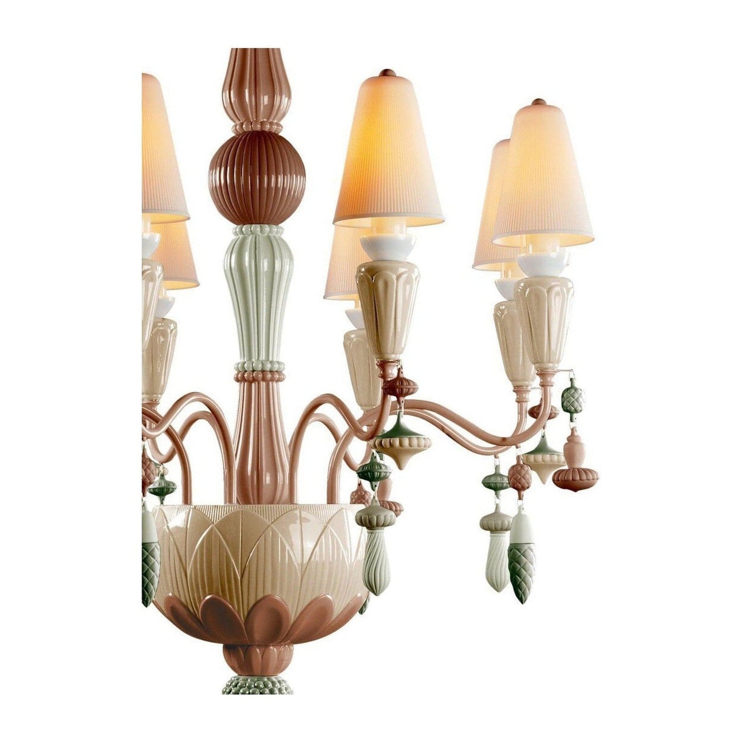 Botanical Porcelain Eight-Light Chandelier