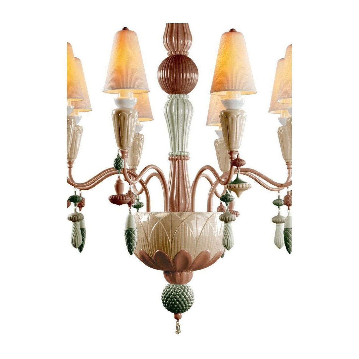 Botanical Porcelain Eight-Light Chandelier