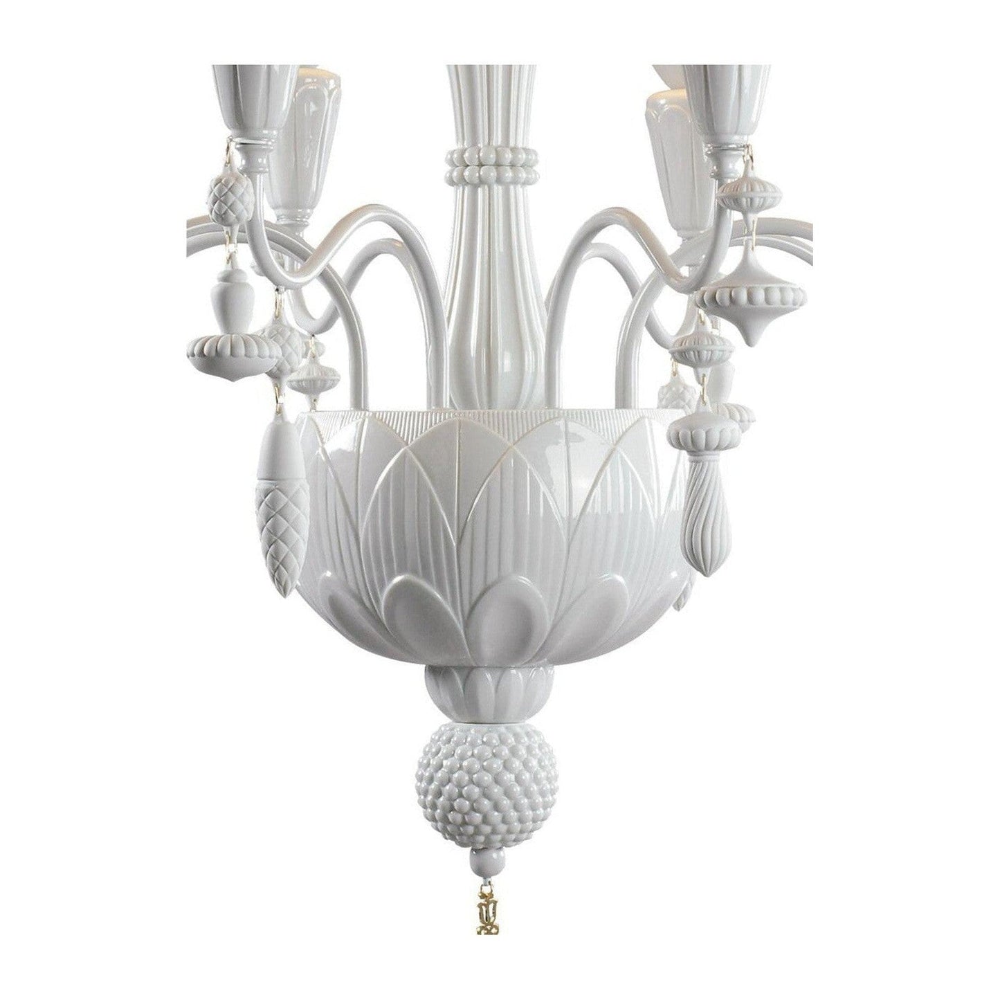 Botanical Porcelain Eight-Light Chandelier
