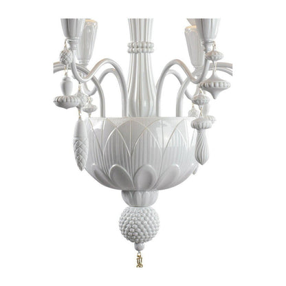 Botanical Porcelain Eight-Light Chandelier